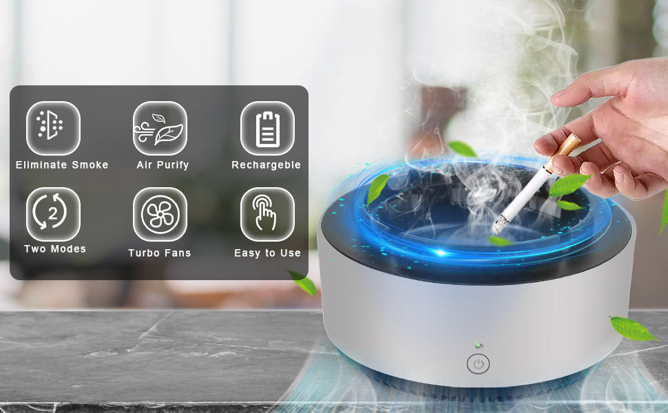 2 in 1 Air Purifier Smokeless Ashtray With Filter