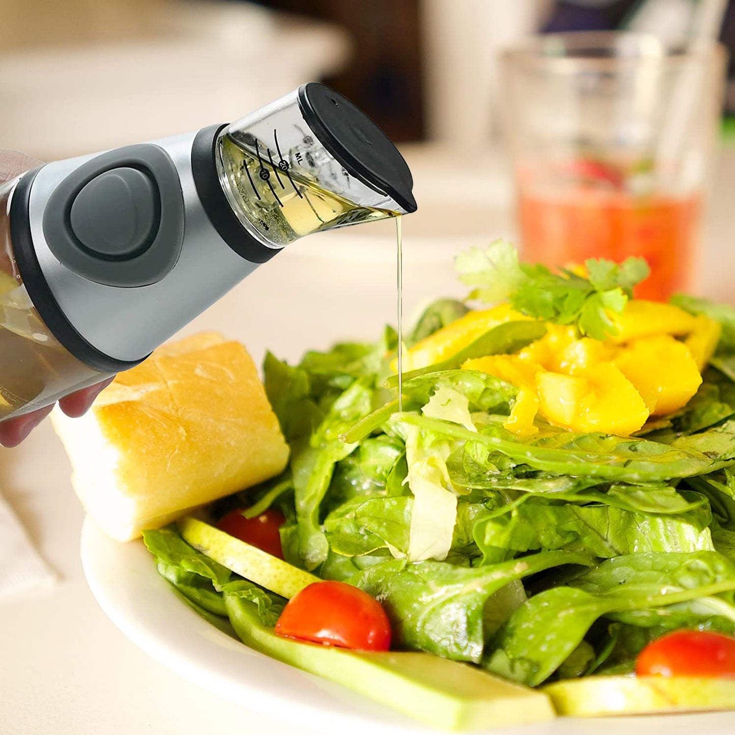 Glass Bottle Oil Vinegar Measuring Portion Pourer Dispenser