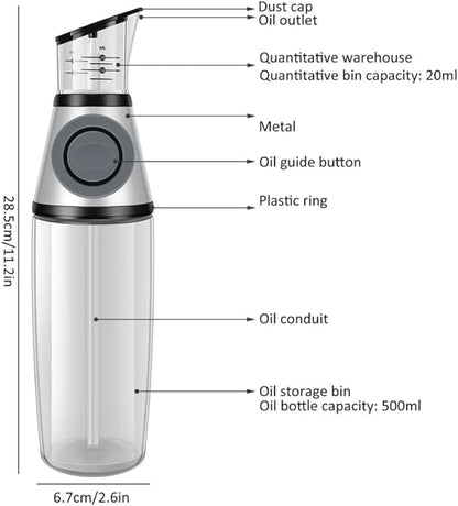 Glass Bottle Oil Vinegar Measuring Portion Pourer Dispenser