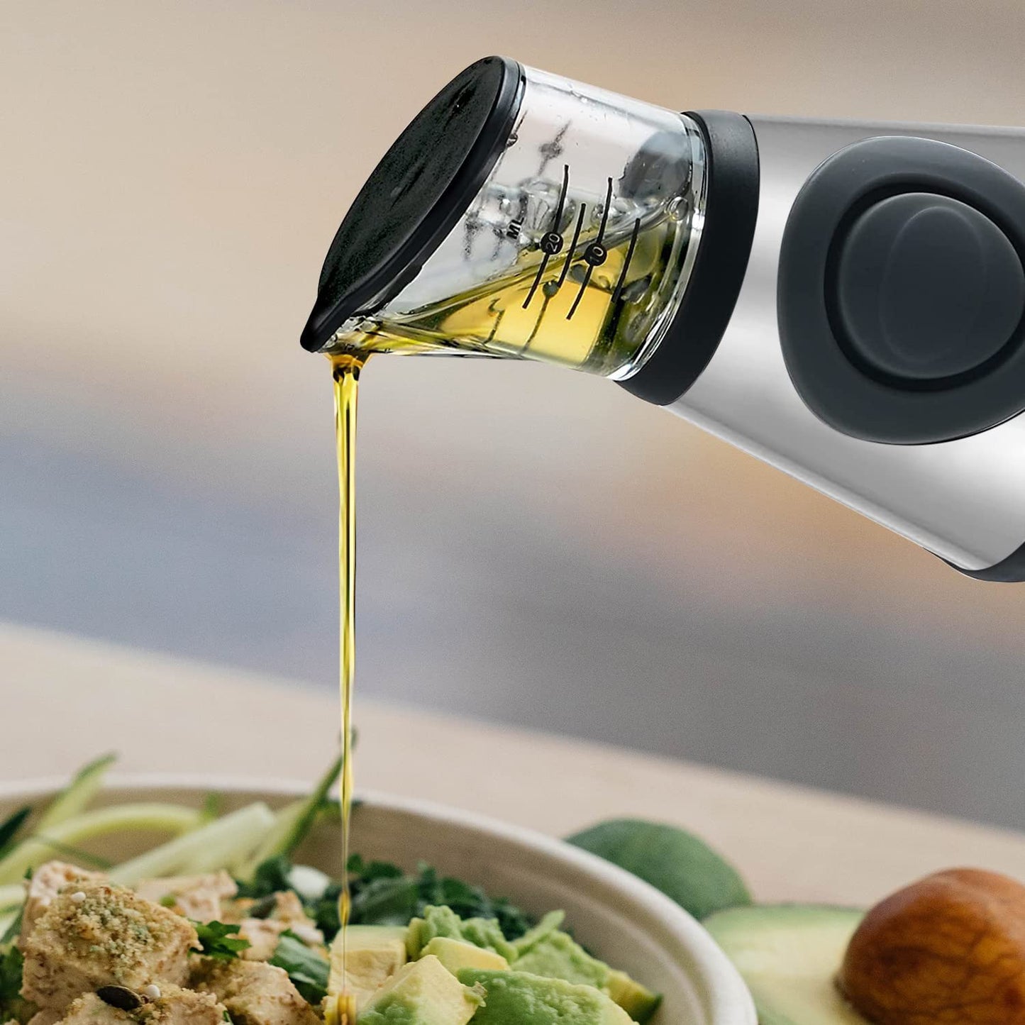 Glass Bottle Oil Vinegar Measuring Portion Pourer Dispenser